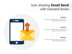 Icon showing email send with outward arrow
