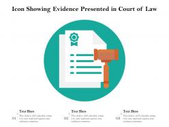 Icon showing evidence presented in court of law