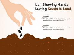 Icon showing hands sowing seeds in land