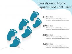 Icon showing homo sapiens foot print trails