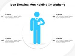 Icon showing man holding smartphone