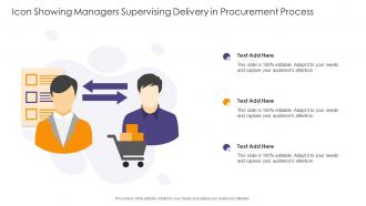 Icon Showing Managers Supervising Delivery In Procurement Process