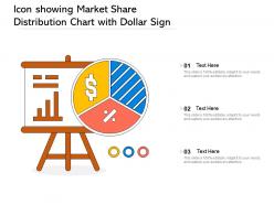 Icon showing market share distribution chart with dollar sign