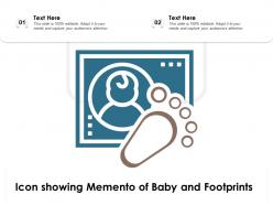 Icon showing memento of baby and footprints