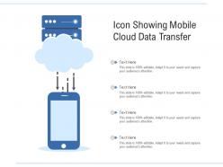 Icon showing mobile cloud data transfer
