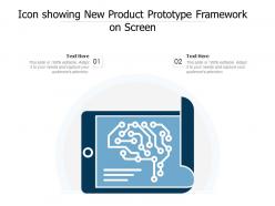 Icon showing new product prototype framework on screen