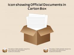 Icon showing official documents in carton box