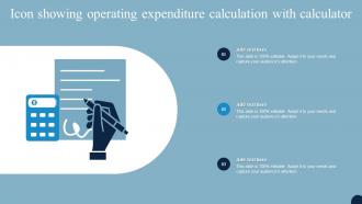 Icon Showing Operating Expenditure Calculation With Calculator