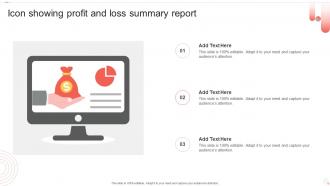 Icon Showing Profit And Loss Summary Report