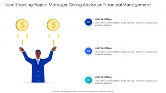 Icon showing project manager giving advise on financial management