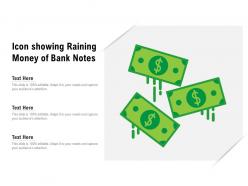 Icon showing raining money of bank notes