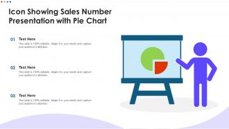 Icon Showing Sales Number Presentation With Pie Chart