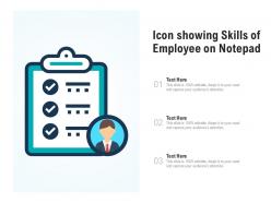 Icon showing skills of employee on notepad Icon showing skills of employee on notepad