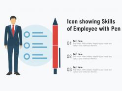 Icon showing skills of employee with pen