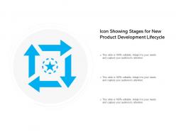 Icon showing stages for new product development lifecycle