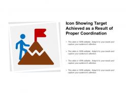 Icon showing target achieved as a result of proper coordination