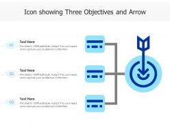 Icon showing three objectives and arrow