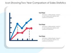 Icon showing two year comparison of sales statistics