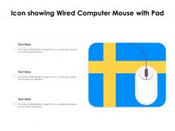 Icon showing wired computer mouse with pad