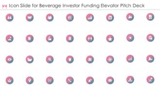 Icon slide for beverage investor funding elevator pitch deck