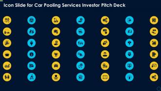 Icon slide for car pooling services investor pitch deck