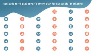 Icon Slide For Digital Advertisement Plan For Successful Marketing