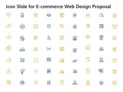 Icon slide for e commerce web design proposal ppt powerpoint presentation visual aids summary