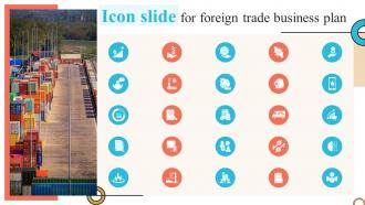Icon Slide For Foreign Trade Business Plan BP SS