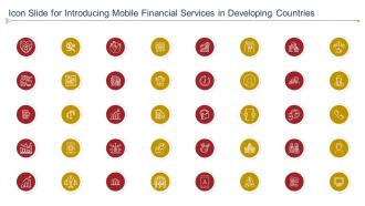 Icon slide for introducing mobile financial services in developing countries