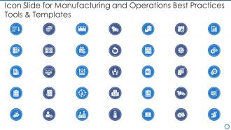 Icon slide for manufacturing and operations best practices tools and templates