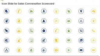 Icon Slide For Sales Conversation Scorecard Ppt Powerpoint Infographics Tips
