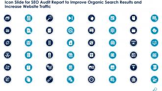 Icon slide for seo audit report improve organic search results increase website traffic
