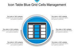 Icon Table Blue Grid Cells Management