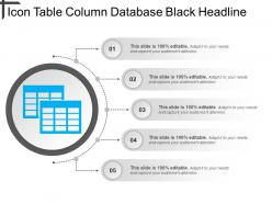 Icon table column database black headline