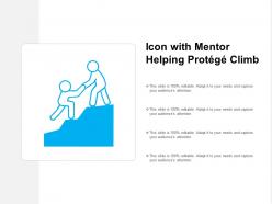 Icon with mentor helping protege climb