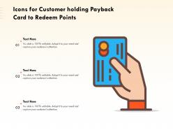 Icons for customer holding payback card to redeem points