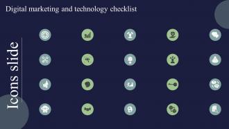 Icons For Digital Marketing And Technology Checklist Ppt Show Graphics Design