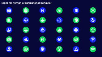 Icons For Human Organizational Behavior Ppt Infographic Template Backgrounds