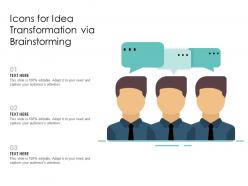Icons for idea transformation via brainstorming