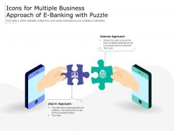 Icons for multiple business approach of e banking with puzzle