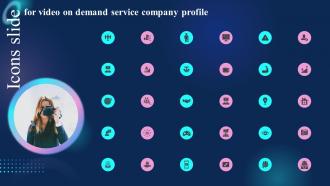 Icons For Video On Demand Service Company Profile Ppt Icon Background Image CP SS V