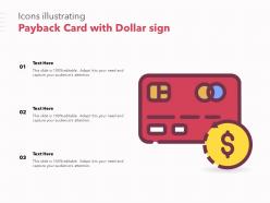 Icons illustrating payback card with dollar sign