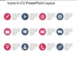Icons in cv powerpoint layout