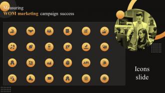 Icons Measuring WOM Marketing Campaign Success MKT SS V