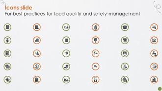 Icons Slide  For Best Practices For Food Quality And Safety Management