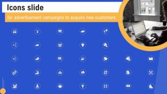 Icons Slide Advertisement Campaigns To Acquire Customers Mkt SS V