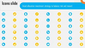 Icons Slide Asset Allocation Investment Strategy To Balance Risk And Reward