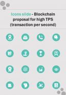 Icons Slide Blockchain Proposal For High TPS Transaction Per One Pager Sample Example Document