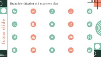 Icons Slide Brand Identification And Awareness Plan Ppt Icon Samples
