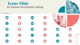 Icons Slide Business Development Training Ppt Infographic Template Background Designs
